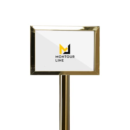 Montour Line Sign Frame Floor Standing 11 x 14 in. H Polished Brass Steel FS200-1114-H-PB